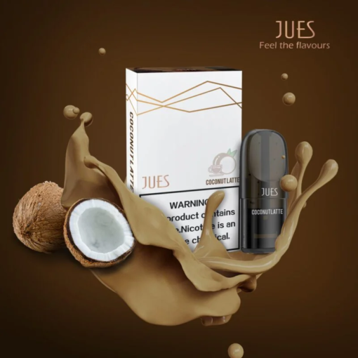 JUES Pod Juice Flavor Coconut Late มีกลิ่นกาแฟมะพร้าวที่หอมหวาน คุณจะรับความคลาสสิคของกาแฟรวมกับความหวานและความหอมของมะพร้าว