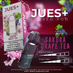Jues Plus กลิ่น Sakura Grape Tea: กลิ่นของชาองุ่นที่ผสมกับกลิ่นซากุระ สร้างความรสชาติที่อันเป็นเอกลักษณ์