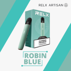 Relx Artisan Device Robin Blue หุ้มสีน้ำเงินที่มีลักษณะคล้ายกับสีของนกกระจอกสีน้ำเงิน สดใสและอ่อนโยน