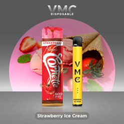 VMC 600 Puffs กลิ่น Strawberry Ice Cream (ไอติมสตรอเบอร์รี่) มีกลิ่นหอมของสตรอเบอร์รี่ที่หวานอ่อน ร่วมกับกลิ่นของไอติมที่เนื้อละเอียด คุณจะรู้สึกเหมือนกำลังทานไอติมสตรอเบอร์รี่