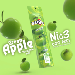 VMC 600 Puffs กลิ่น Sugus Green Apple (ซูกัส แอปเปิ้ลเขียว) มีกลิ่นหอมของลูกอมซูกัสแอปเปิ้ลเขียวที่หวานอ่อนและสดชื่น คุณจะรู้สึกเหมือนกำลังทานลูกอมที่มีรสแอปเปิ้ลเขียว