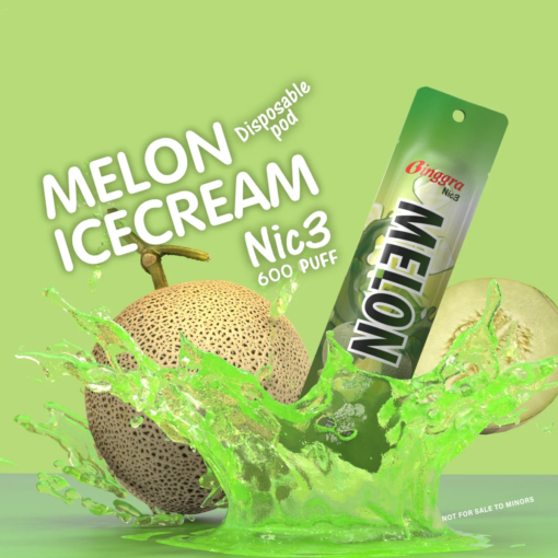 VMC 600 Puffs กลิ่น Melon (ไอติมเมล่อน) มีกลิ่นหอมของเมล่อนที่หวานอ่อนและสดชื่น กลิ่นนี้จะทำให้คุณคิดถึงรสชาติของไอติมเมล่อน