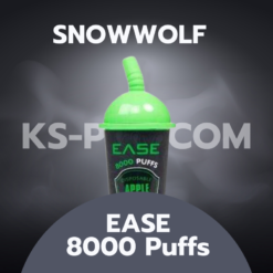 Snowwolf Ease 8000 Puffs เป็นบุหรี่ไฟฟ้าใช้แล้วทิ้งจากค่าย Snowwolf ดีไซน์สวย ปากสูบเป็นหลอดซิลีโคน ขนาดตัวเครื่องสามารถจับได้พอดีมือ